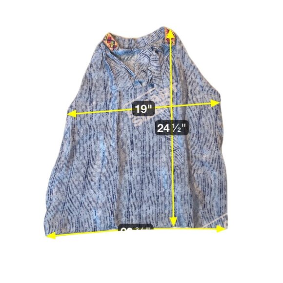 Bhanuni By Jyoti Sleeveless Blue Patterned Top Colorful Embroidery SP 1736 - Picture 6 of 6